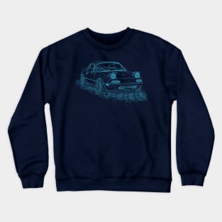 Mazda MX5 Miata Lineart Blueprint Crewneck Sweatshirt